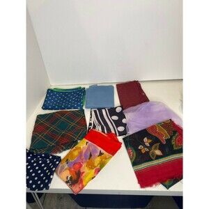 Vintage Scarves Multicolor Assorted Scarves Lot of 9